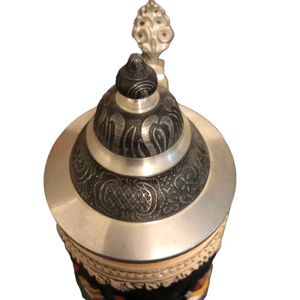 Vintage German‎ Tall Beer Stein - Lidded